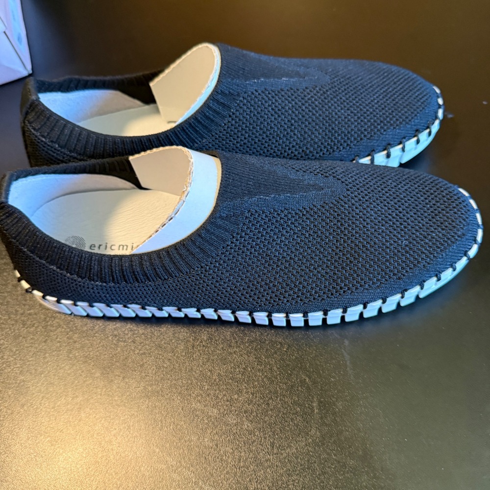 NEW Eric Michael Sz 8-8.5 Lucy Knit Slip On Shoes Black EU 39 US 8-8.5 - Picture 5 of 11